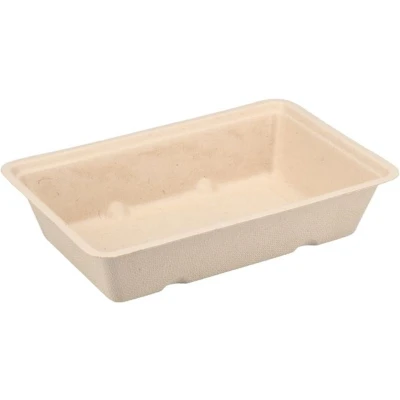Afbeelding van 50x Suikerriet Snackbakjes Bagasse Patatbak A13 Bruin (krimp)