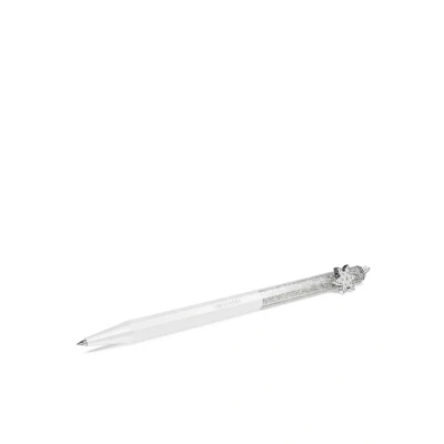 Afbeelding van Swarovski Crystalline balpen, Achthoekige vorm, Sneeuwvlok, Wit, Wit gelakt