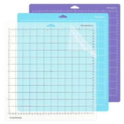 Afbeelding van Vinyl snijmat voor Silhouette Cameo 4/3/2/1 (30 x 30 cm, 3 stuks standaard handvat, lichtgrip, sterke grip) vierkant, gerasterde, zelfklevende, antislip