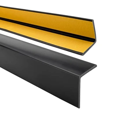 Afbeelding van QUEST Hoekprofiel 35 x mm, kunststof hoek van pvc rubber, zelfklevend randbeschermprofiel, elastische randbescherming, hoekbeschermprofiel, zwart, 200 cm