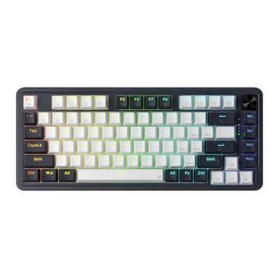 Afbeelding van Redragon K673 Mechanisch Toetsenbord, RGB, 2.4GHz/BT/Bedraad, Rode Schakelaars, Wit&amp;Zwart