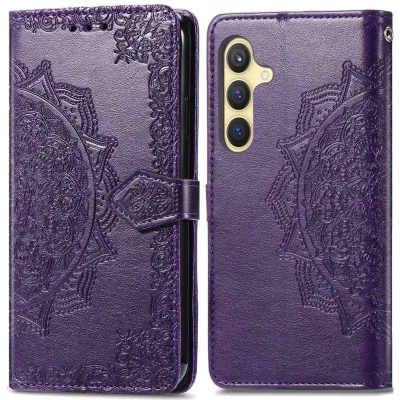Afbeelding van Samsung Galaxy S24 Plus Hoesje Kunstleder iMoshion Bookcase Paars Telefoonhoesje