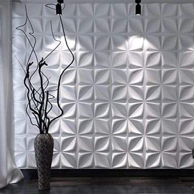 Afbeelding van Art3d Decoratieve 3D wandpanelen getextureerde wandbekleding wit, 3 vierkante meter (12 Stuks)