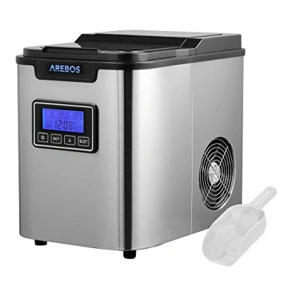 Afbeelding van AREBOS Ijsblokjesmachine Roestvrij staal 2,2L LCD Icemaker 12KG/24h