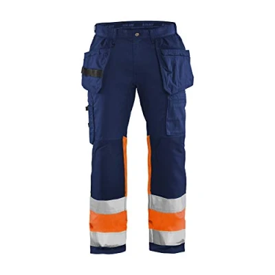 Afbeelding van Blaklader 1558 Reflecterende Werkbroek Stretch Marineblauw/Oranje