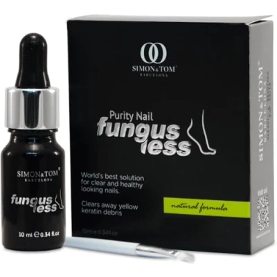 Afbeelding van Simon &amp; Tom Fungusless, unieke natuurlijke formule, elimineert nagel schimmel, bevordert een gezonde nieuwe nagelgroei, 10 ml.