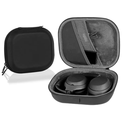Afbeelding van Linkidea Hoofdtelefoon draagtas compatibel met Sony WH 1000XM4, 1000XM3, WH1000XM2, XB900N, MDR 1000X hoes, beschermende harde schaal reistas kabel, oplader opslag (zwart)