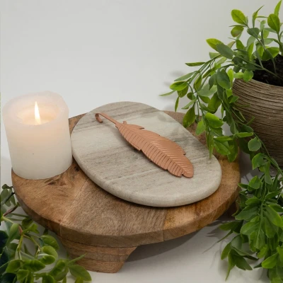 Afbeelding van Puur koperen infuser in bladvorm