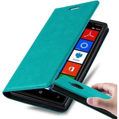 Afbeelding van Cadorabo Hoesje geschikt voor Nokia Lumia 830 in BENZINE TURKOOIS Beschermhoes Case magnetische sluiting Cover