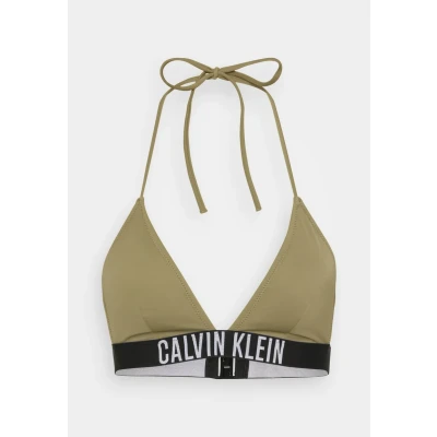 Afbeelding van Calvin Klein Swimwear Triangle Bikinitop, Dames, Maat: Small, Dusky green