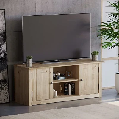 Afbeelding van Panama TV kast met plat scherm, 2 deuren Modern design Dimensions (L*W*H): 120 x 40 50 cm Bruin