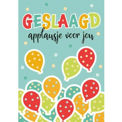 Afbeelding van Kaart Geslaagd SGR08 D Geslaagd, applausje voor jou!