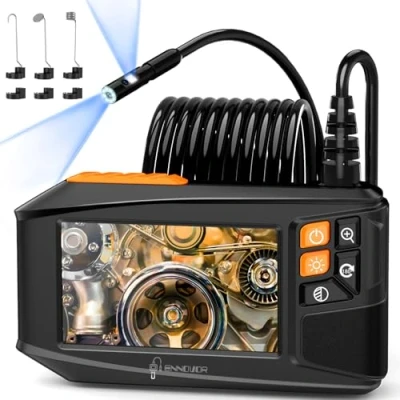 Afbeelding van Ennovor Endoscopische camera met dubbele lens, 1920p HD, IPS display, 4,3 inch, inspectiecamera, leiding, 8 verstelbare leds, geen app, wifi camera, halfstijve kabel (16,5 ft/5 m)