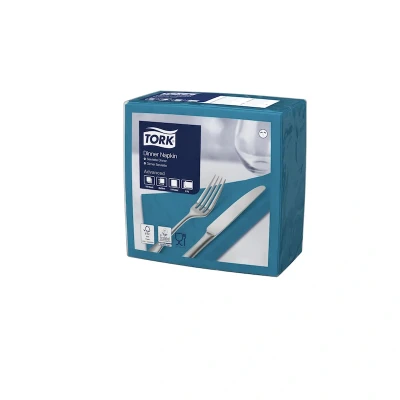 Afbeelding van Tork Dinnerservet 39x39cm 2 laags 1/4 vouw Blauwgroen 477906
