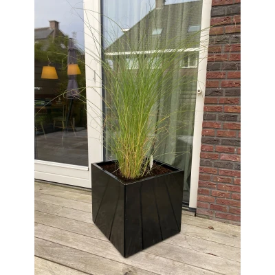 Afbeelding van Plantenbak Zwart Verzinkt Staal 50 x cm Bloembak