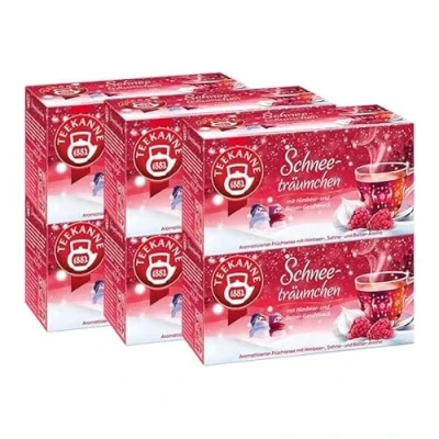 Afbeelding van Teekanne Sneeuwrommel met frambozen en merisersmaak, 12 stuks (12 x 18 theezakjes)