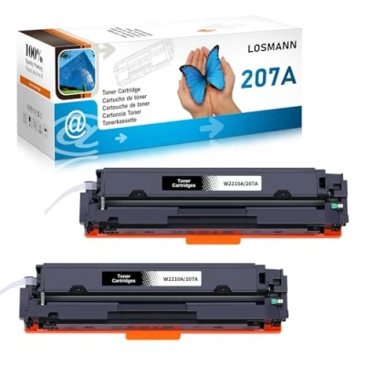 Afbeelding van LOSMANN 207A W2210A met chip toner compatibel HP 207X W2210X vervanging voor Color Laserjet Pro MFP M283fdw M255dw M282nw M283fdn M255nw (2 stuks, zwart)