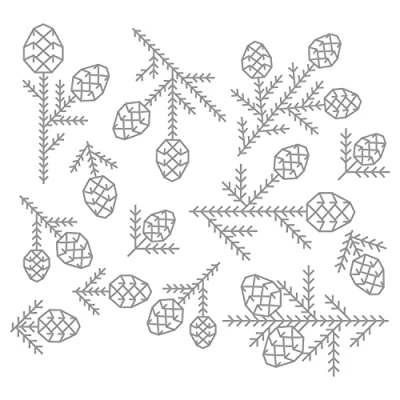 Afbeelding van Sizzix Thinlits Die Set 13PK Pine Patterns 666070 Tim Holtz (10 22)