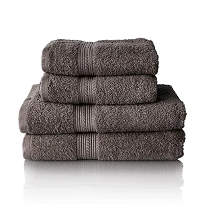 Afbeelding van Glart Premium badstoffen handdoekenset, kleur: ANTRACIET, 2 douchehanddoeken van 70 x 140 cm en handdoeken 50 100