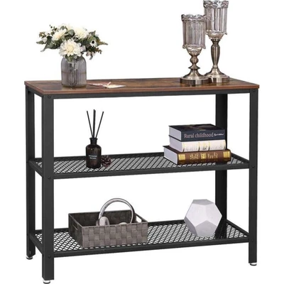Afbeelding van Parya Home Bijzettafel Industrieel Hout/Metaal 101,5x35x80 cm