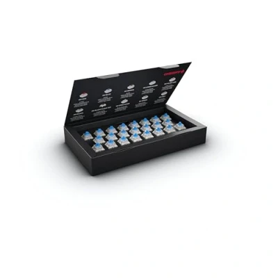 Afbeelding van CHERRY MX RGB BLUE SWITCH KIT, Doos met 23 Mechanische Toetsenbordschakelaars, voor DIY, Hot Swap of Gaming Keyboard, Tactiele schakelaar Klik (Clicky), Loud en tastbaar