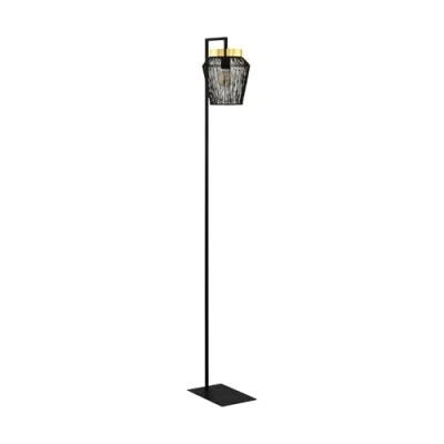 Afbeelding van EGLOÂ EscandidosÂ VloerlampÂ Â E27Â 170Â cmÂ Zwart/Geelkoper/Goud