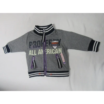 Afbeelding van dirkje , jongens gilet grijst / paars all american 23 80 12 maand