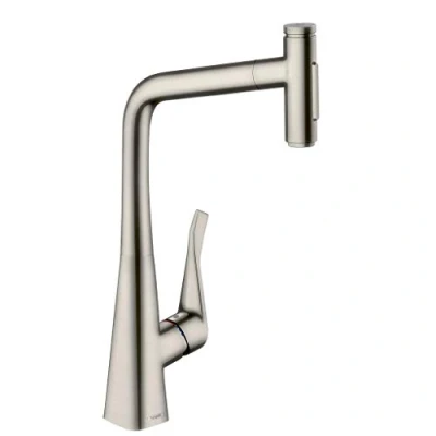 Afbeelding van Hansgrohe M71 M7117 H320 1 gats keukenkraan m. uittrekbare handdouche 110/150 draaibare uitloop RVS