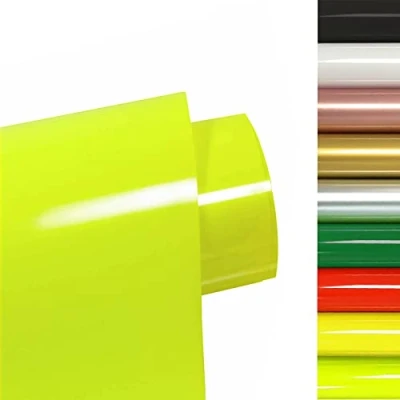 Afbeelding van FOSER Warmteoverdracht Vinyl Roll, Plotterfolie, Heat Transfer 30 cm x 3 m, strijktransferfolie, voor doe het zelf T shirt, stoffen (Fluorescerend Geel)