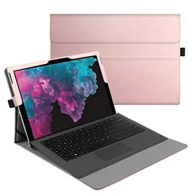 Afbeelding van Fintie Hoes voor Microsoft Surface Pro 7/Pro 6/Pro 5/Pro 4/Pro 3 12,3 inch Tablet Multi kijkhoek Hoogwaardige Case Beschermhoes, Compatibel met Type Cover Toetsenbord, (Roségoud)