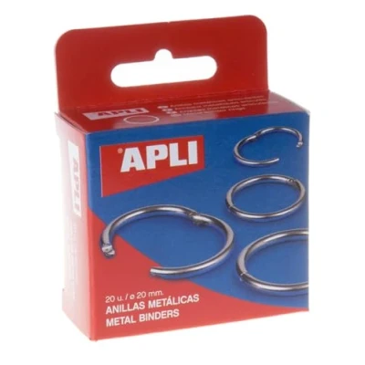 Afbeelding van Apli 000451 20mm zilveren metalen open ring (20 stuks)