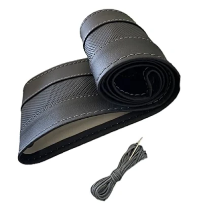 Afbeelding van LB119 stuurhoes 37 39 cm om te snoeren zwart met geperforeerd leer