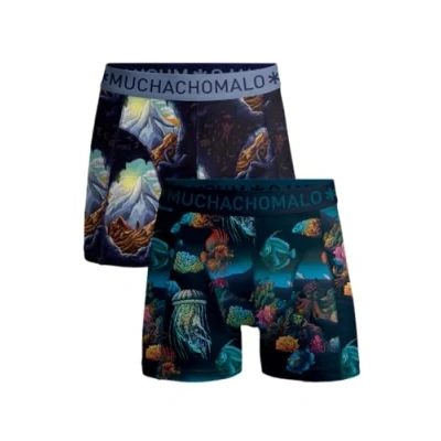 Afbeelding van MUCHACHOMALO Heren Boxers, Katoenen Ondergoed, Multipack 2 Pack, Boxershorts Print Klassieke Pasvorm, met Elastische Tailleband