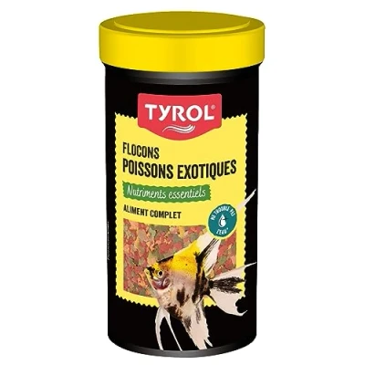 Afbeelding van Tyrol Vlokken voor exotische vissen visvoer Compleet voer op basis van essentiële voedingsstoffen granen, bijproducten vis, gist 50 g 250 ml