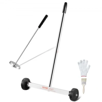 Afbeelding van VEVOR Magnetische veegmachine, 39 cm, met wielen, verstelbare handgreep, capaciteit 3,6 kg, magnetisch, telescopisch, voor het oppakken van spijkers en schroeven, werkplaats, garage,