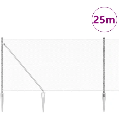 Afbeelding van vidaXL Omheining Set van 2 Gegalvaniseerd staal 25 meter Duurzaam