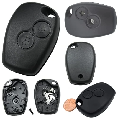 Afbeelding van Reparatieset voor autosleutel, vervangingsbehuizing met 2 toetsen, compatibel Renault Twingo Clio Kangoo Wind Mode Master Dacia Sandero Duster Logan Lodgy Dokker Opel Movano Vivaro