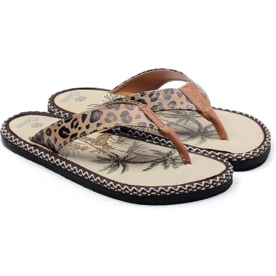 Afbeelding van GOBY Leopard Sandalen Slippers Hoge kwaliteit Handmade Maat 37