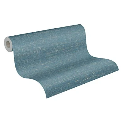Afbeelding van Leen Bakker Livingwalls Behang Geschilderd Effect Verd Blauw 53cm X 10,05 M AS Vinyl