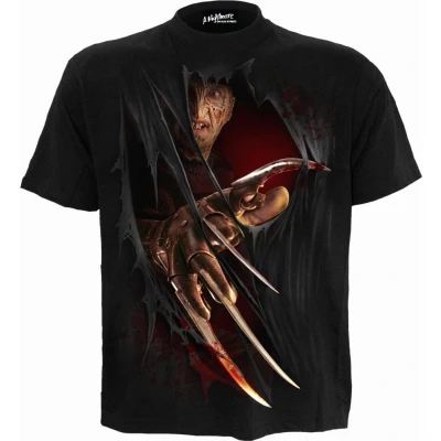 Afbeelding van WB Horror Freddy Claws Elm Street T shirt zwart M