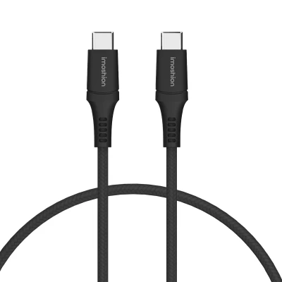 Afbeelding van iMoshion 1 m USB C naar Kabel 60 W Textiel Zwart
