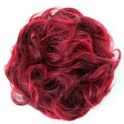 Afbeelding van CAISHA XL Haarstukje Haarwokkel Bruids Kapsel Opgestoken Volumineus Gekruld Knoet Rood Mix G29E