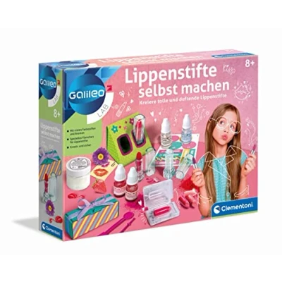Afbeelding van Galileo Lab 59318 Lippenstiften zelf maken, experimenteerdoos voor meisjes, doe het lippenverzorgingsset kinderen vanaf 8 jaar Clementoni