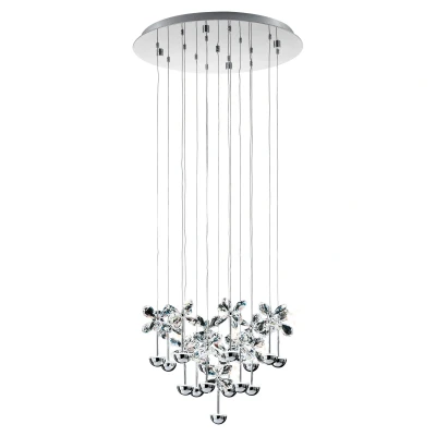 Afbeelding van EGLO Pianopoli hangende plafondverlichting Flexibele montage Chroom, Transparant Geïntegreerde led A,A+,A++