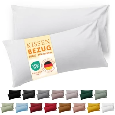 Afbeelding van Blumtal set van 2 kussenslopen 40 x 60 kussensloop, kussensloop zachte, geborstelde microvezelstof, wit