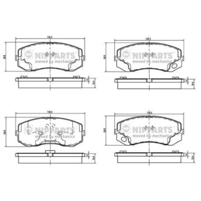 Afbeelding van Remblokkenset, schijfrem NIPPARTS N3605055