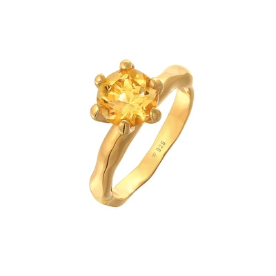 Afbeelding van Elli Classic Vintage Style Ring goldcoloured, Dames, Maat: 54, Gold coloured