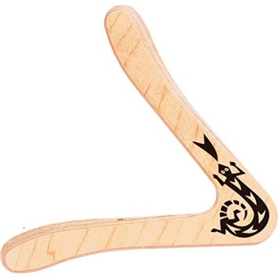Afbeelding van Paul Günther 1378 Boomerang Sirius, klassieke vorm, ca. 25 cm hoog, gemaakt van 44 mm dik Fins vliegend multiplex, vliegt 15 20 m, geschikt voor rechtshandigen.