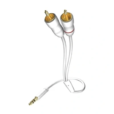 Afbeelding van Inakustik 003100015 Cinch / Jackplug Audio Aansluitkabel [2x stekker 1x male 3,5 mm] 1.50 m Wit Vergul