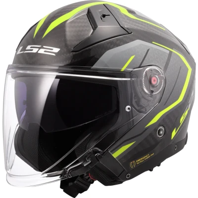 Afbeelding van LS2 OF603 Infinity II carbon Urus Jet Helm, geel, afmeting L voor man